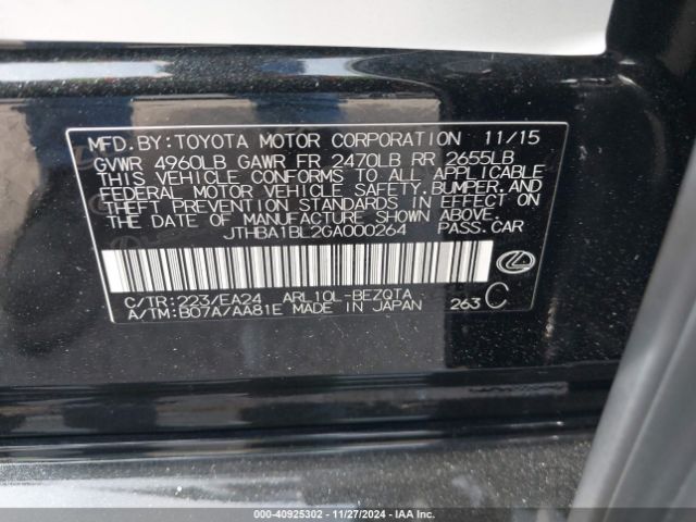 JTHBA1BL2GA000264 Lexus GS 200T