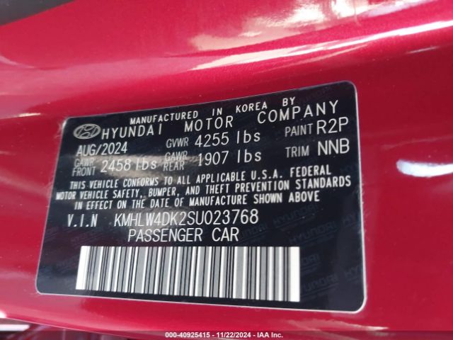 KMHLW4DK2SU023768 Hyundai ELANTRA N
