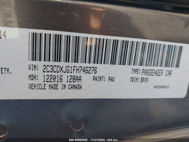 2C3CDXJG1FH746276 Dodge Charger Sxt