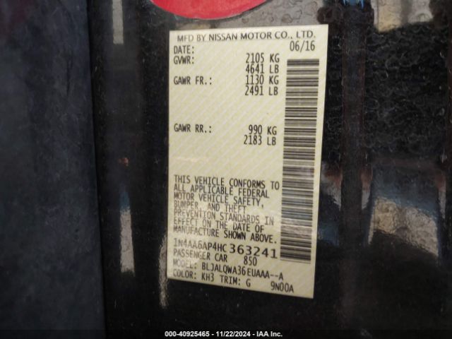 1N4AA6AP4HC363241 Nissan Maxima 3.5 S
