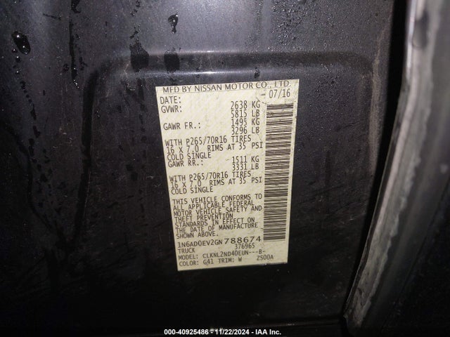 Nissan Frontier Sv 2016 1N6AD0EV2GN788674 Image 9