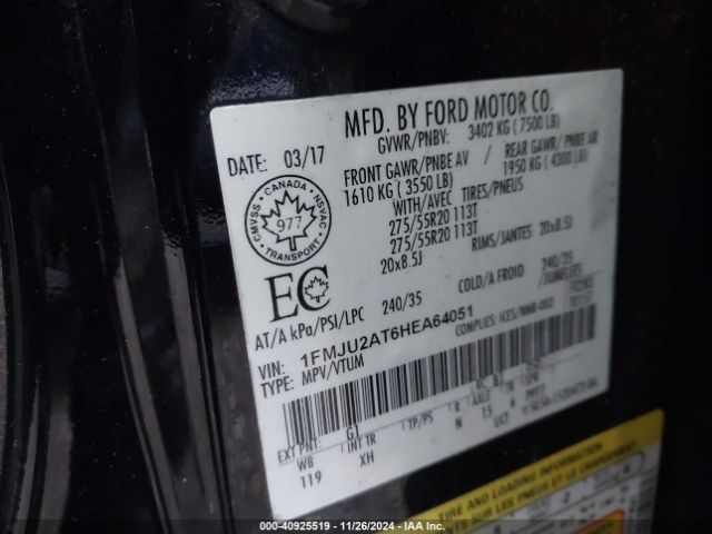 1FMJU2AT6HEA64051 Ford Expedition Limited