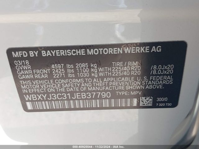 WBXYJ3C31JEB37790 BMW X2 Sdrive28i