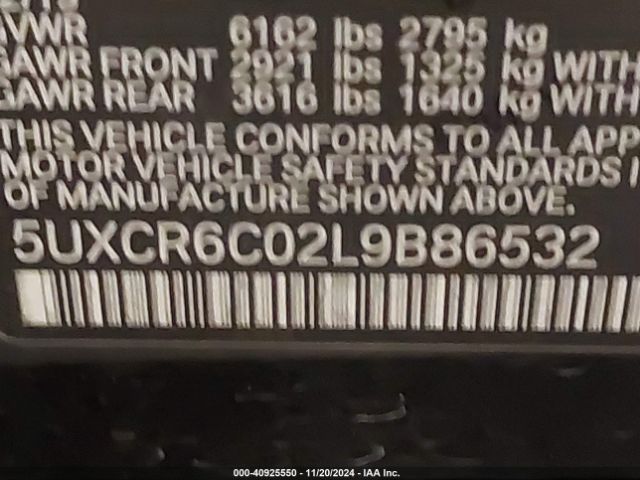 5UXCR6C02L9B86532 BMW X5 Xdrive40i
