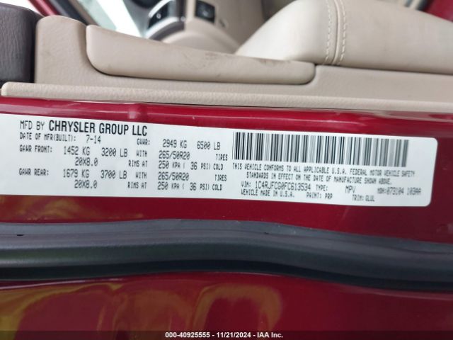 1C4RJFCG0FC613534 Jeep Grand Cherokee Overland