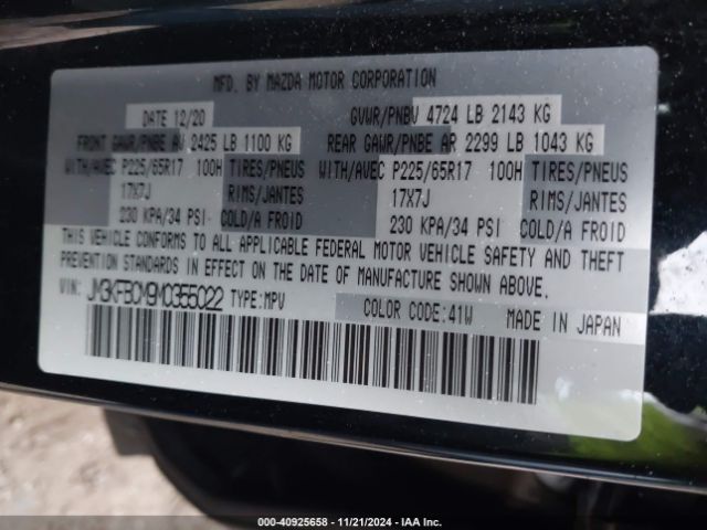 JM3KFBCM9M0355022 Mazda Cx-5 Touring
