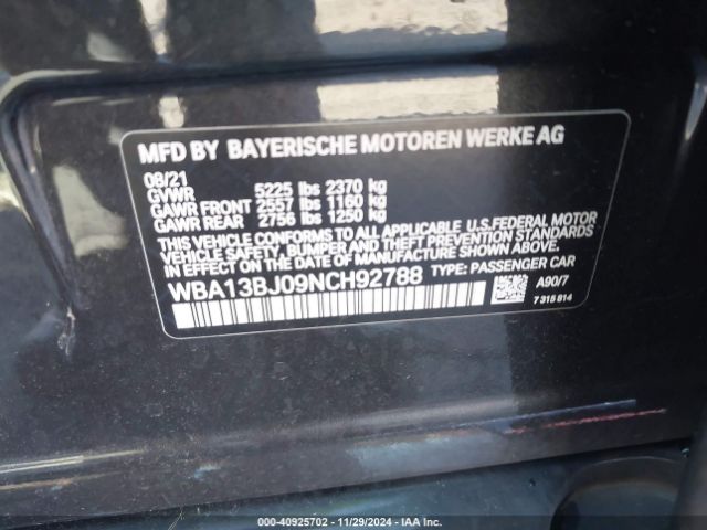 WBA13BJ09NCH92788 BMW 530 I Xdrive