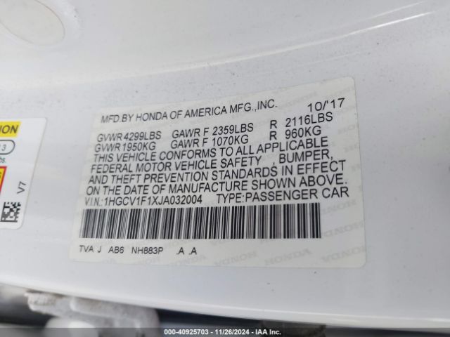 1HGCV1F1XJA032004 Honda ACCORD LX