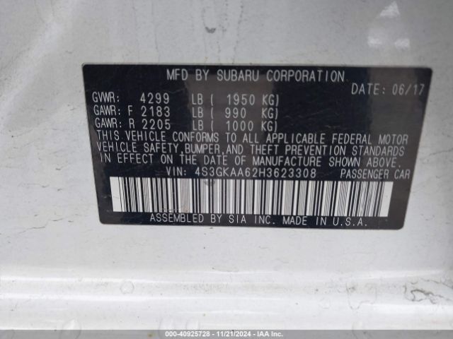 4S3GKAA62H3623308 Subaru Impreza 2.0i