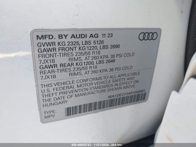WA1DECF34R1058801 Audi Q3 Premium 45 Tfsi S Line Quattro Tiptronic