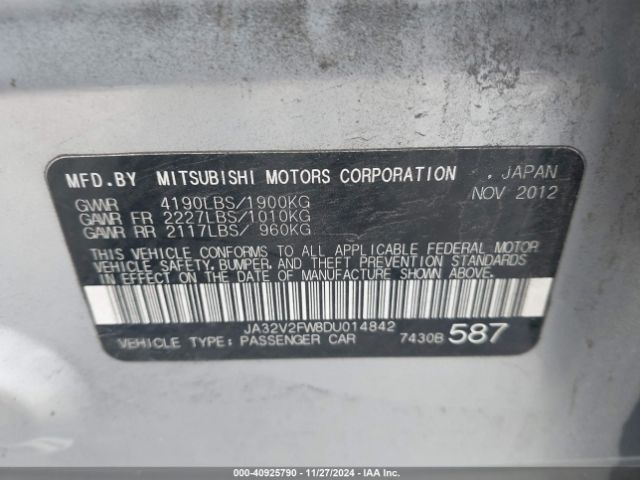 2013 MITSUBISHI LANCER JA32V2FW8DU014842 Photo 8