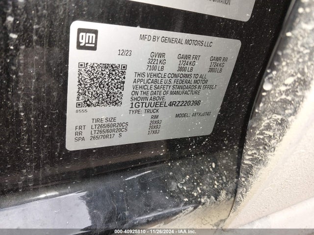 1GTUUEEL4RZ220398 GMC Sierra 1500 4wd  Standard Box At4