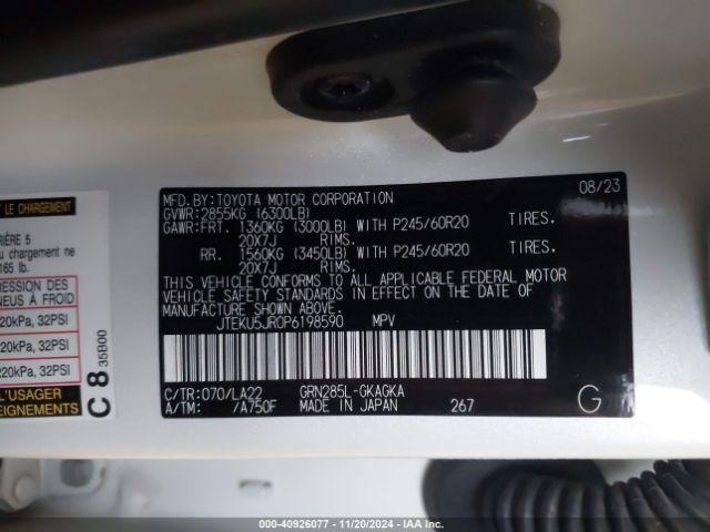 JTEKU5JR0P6198590 Toyota 4runner Limited