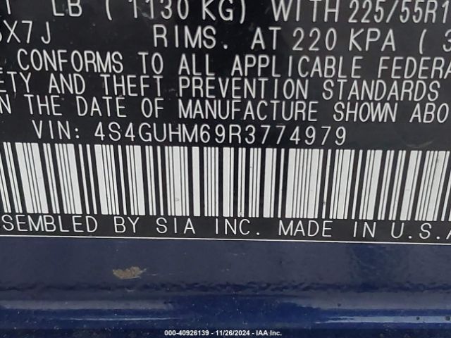 4S4GUHM69R3774979 Subaru Crosstrek Limited