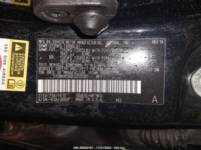 5TDBKRFH0ES055587 Toyota Highlander Le V6