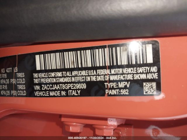 ZACCJAAT8GPE29609 Jeep Renegade Sport