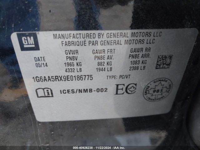 1G6AA5RX9E0186775 Cadillac Ats Standard