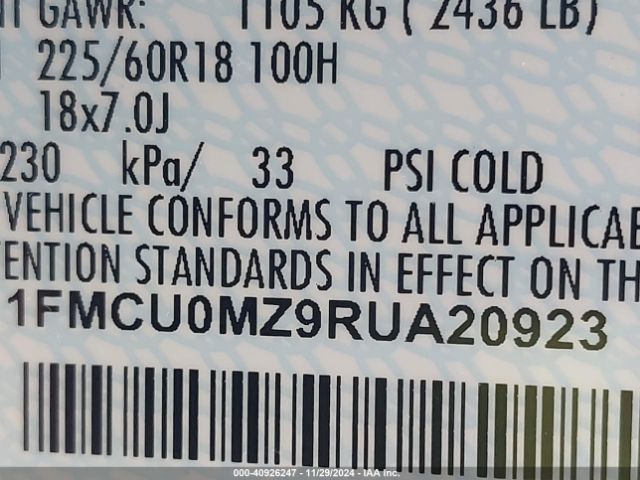 1FMCU0MZ9RUA20923 Ford Escape St-line