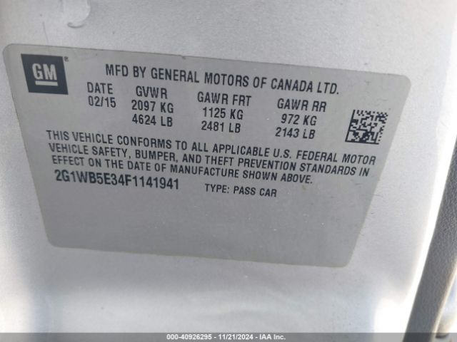 2G1WB5E34F1141941 Chevrolet Impala Limited Lt