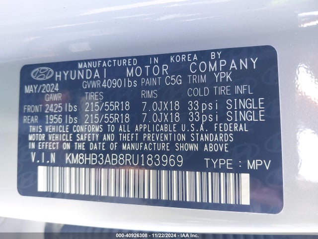 Hyundai Kona Sel 2024 KM8HB3AB8RU183969 Image 9