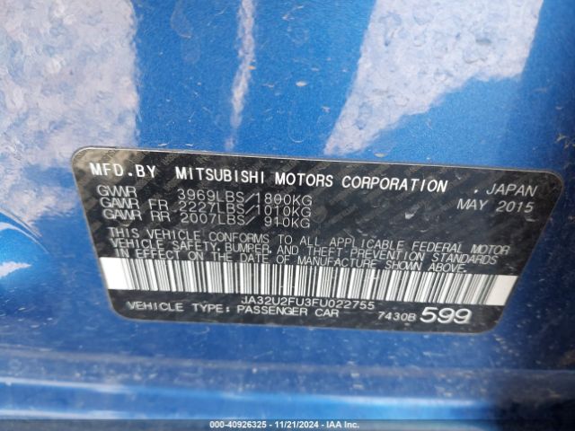 2015 MITSUBISHI LANCER JA32U2FU3FU022755 Photo 8