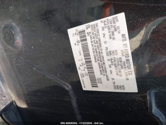 2LMDJ6JK1EBL09662 Lincoln MKX
