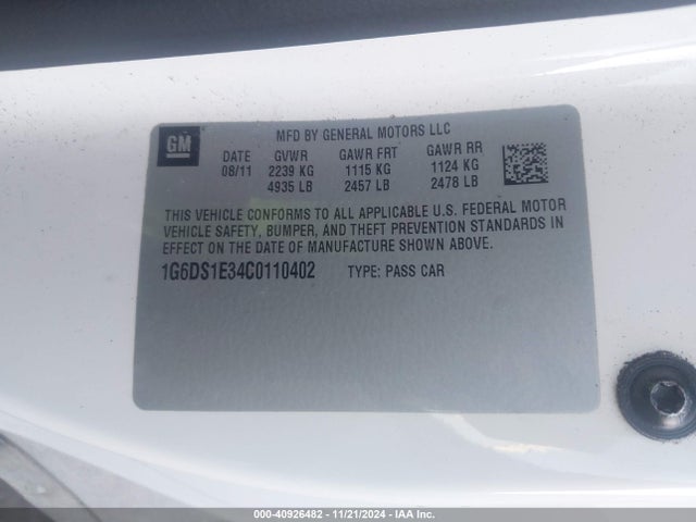 2012 CADILLAC CTS 1G6DS1E34C0110402 Photo 8