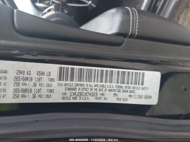 1C4RJEBG1HC743319 Jeep Grand Cherokee Limited 4x2