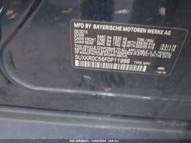 5UXKR0C56F0P11988 BMW X5 Xdrive35i