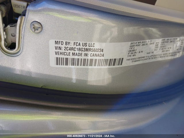 Chrysler Pacifica Touring L 2021 2C4RC1BG3MR560234 Image 9