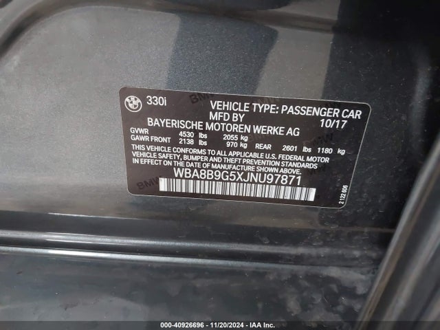 WBA8B9G5XJNU97871 BMW 330I