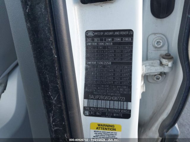SALVP2BG6GH087723 Land Rover Range Rover Evoque Se/se Premium