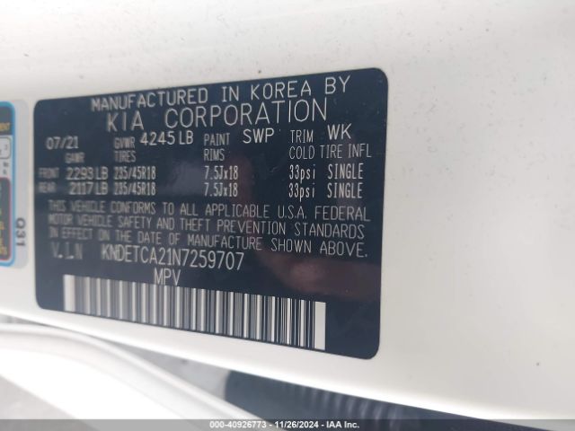 KNDETCA21N7259707 KIA Seltos Sx Turbo