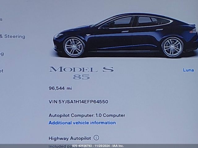 5YJSA1H14EFP64550 Tesla Model S P85