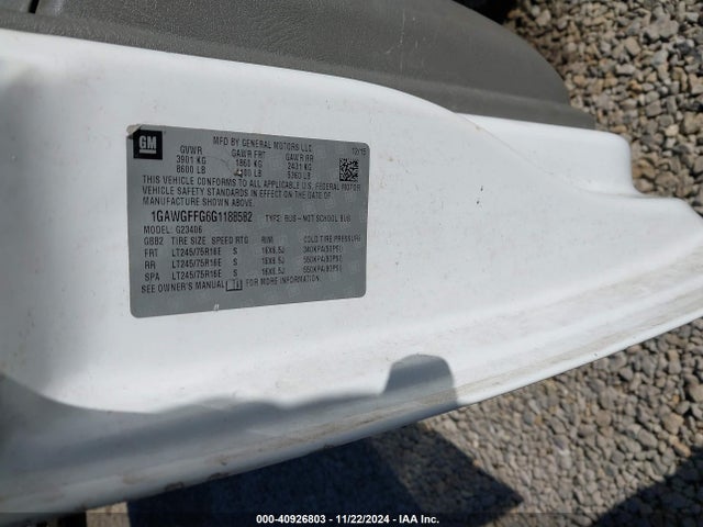 1GAWGFFG6G1188582 Chevrolet Express 2500 Lt