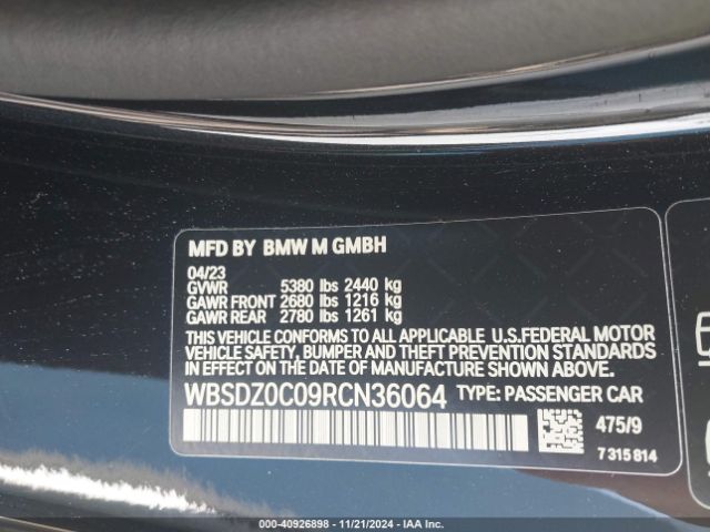WBSDZ0C09RCN36064 BMW M8 Cabriolet Competition