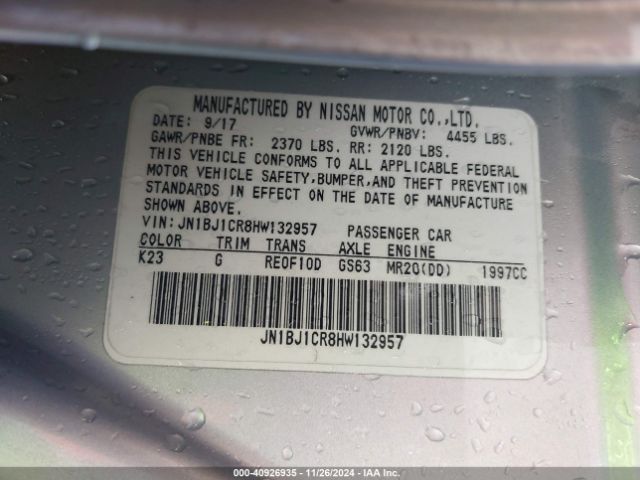 JN1BJ1CR8HW132957 Nissan Rogue Sport Sv