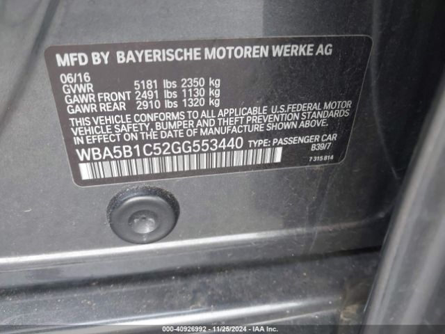 WBA5B1C52GG553440 BMW 535i