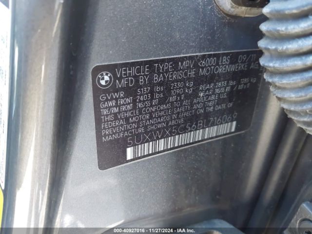 2011 BMW X3 5UXWX5C56BL716069 Photo 8