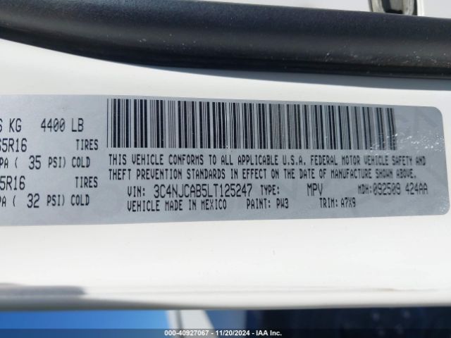 3C4NJCAB5LT125247 Jeep Compass Sport Fwd