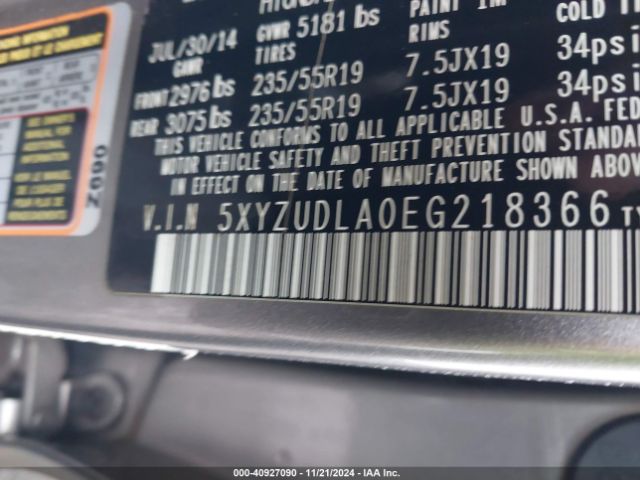 5XYZUDLA0EG218366 Hyundai Santa Fe Sport 2.0l Turbo