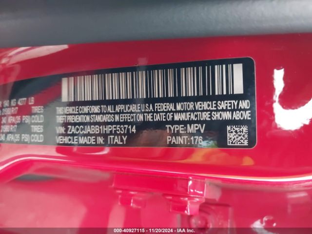 ZACCJABB1HPF53714 Jeep Renegade Latitude Fwd
