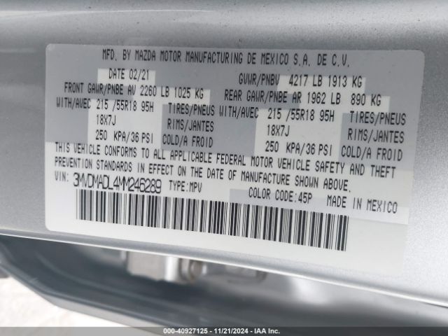 3MVDMADL4MM246289 Mazda Cx-30 Premium