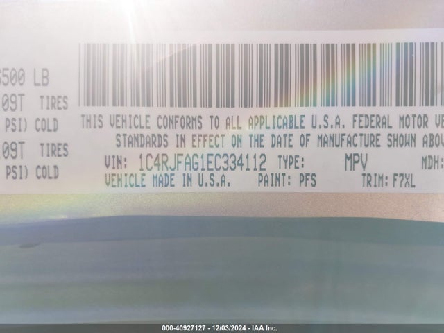 1C4RJFAG1EC334112 Jeep Grand Cherokee Laredo