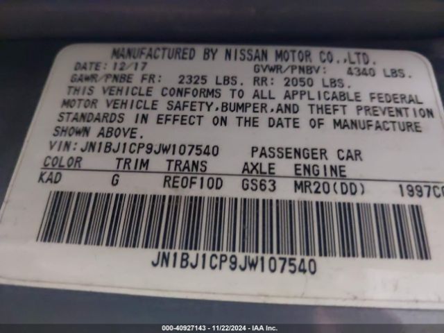 JN1BJ1CP9JW107540 Nissan Rogue Sport S