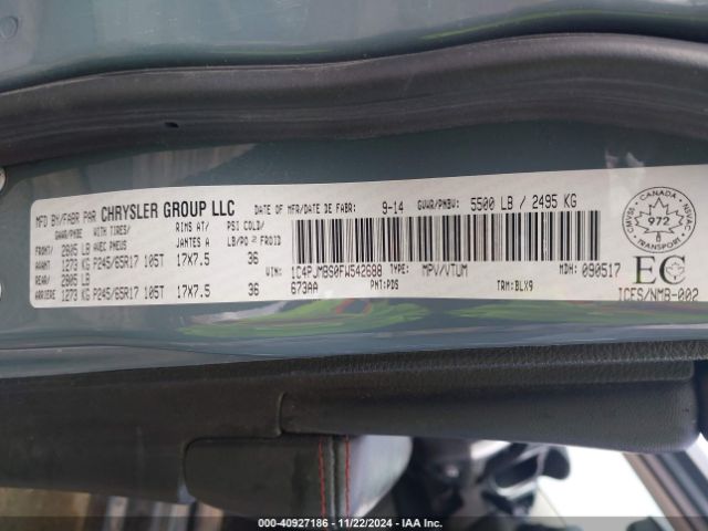 1C4PJMBS0FW542688 Jeep Cherokee Trailhawk