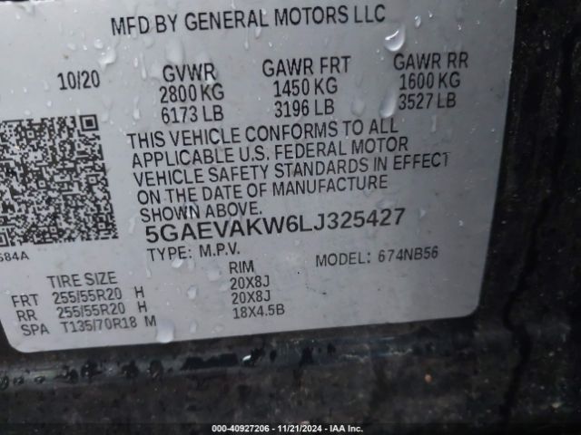 5GAEVAKW6LJ325427 Buick Enclave Awd Essence
