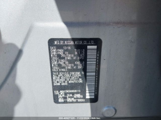 JN8AY2NC0H9506113 Nissan ARMADA SV