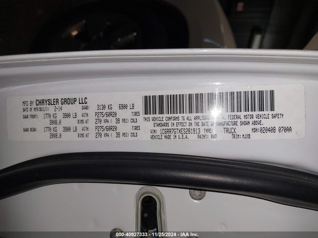 RAM 1500 Big Horn 2014 1C6RR7GTXES281913 Image 9