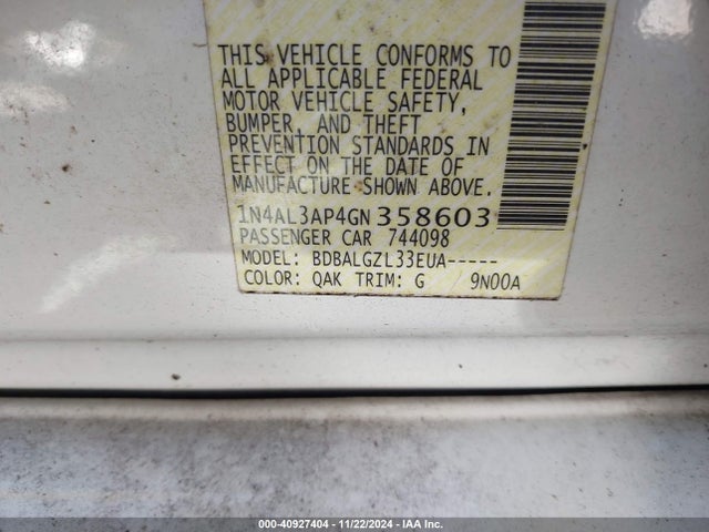 Nissan Altima 2.5 S 2016 1N4AL3AP4GN358603 Image 9